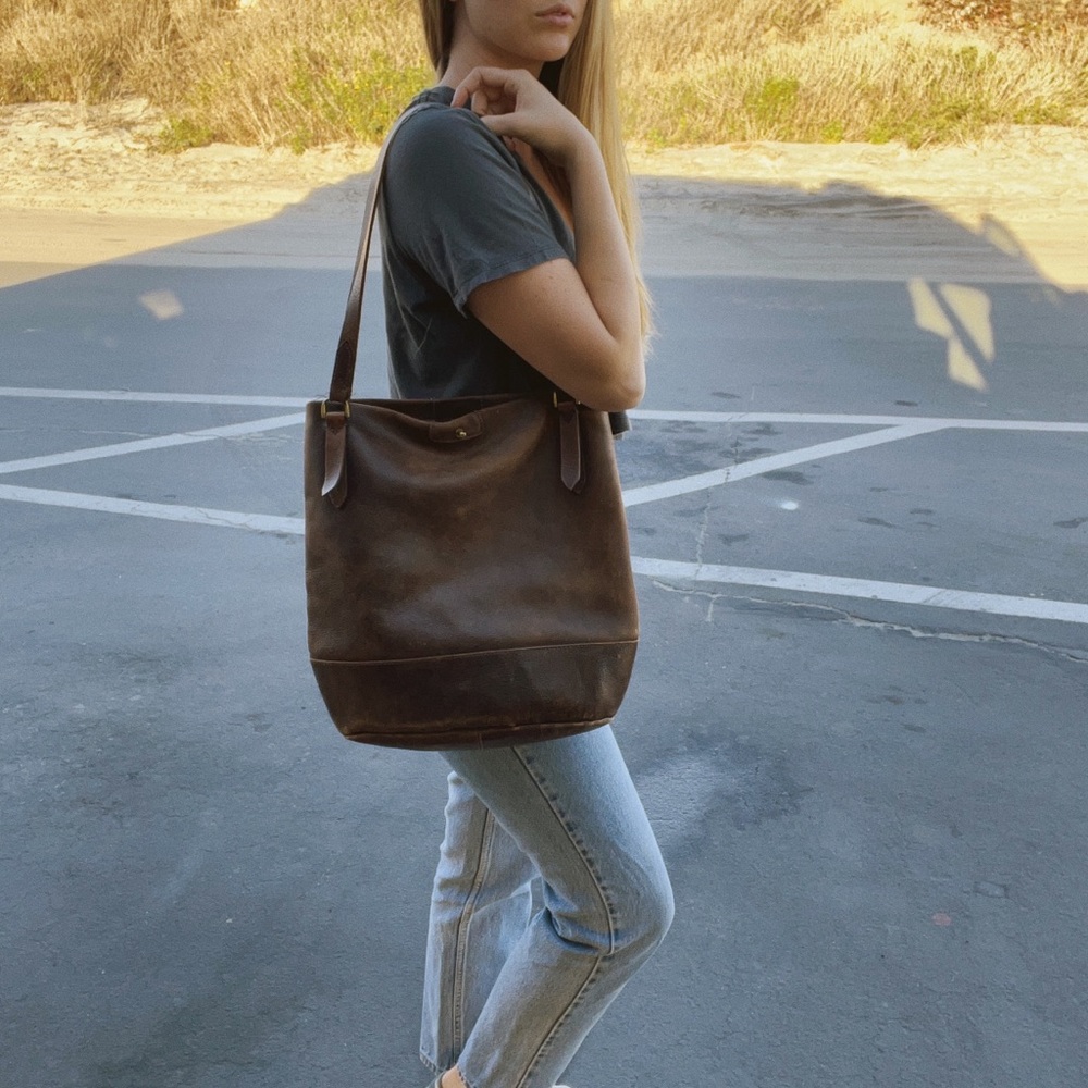 OG Madewell Brown Leather Tote - Extremely Rare Find